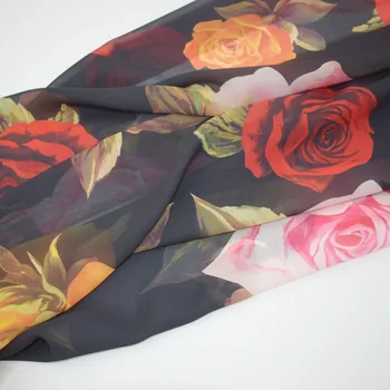 Multi-trandafiri de culoare tesatura de sifon rochie de vara de ț ua metri bazin riche vestidos telas por metrou tissus tecido cu stof