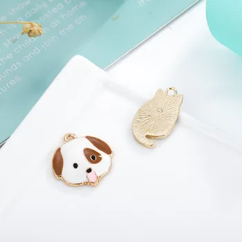 10buc/punga de Bijuterii DIY Accesorii Câine Pisică Email Farmece Animale Desene animate Pandantive Plutitoare Cercei Breloc Face Farmece YZ579