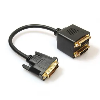 Portabil DVI Adaptor DVI-D Male la DVI Dual 2-am Feminin Splitter de Semnal Separator de Transmisie Video Y Splitter Cablu