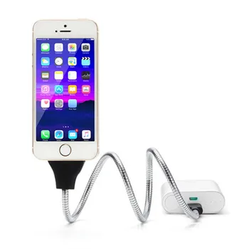 Leneș Paranteză Stand UP USB de Încărcare se Ridice Cablu Flexibil Suport de Telefon Încărcător de Telefon Suport Pentru iPhone Android