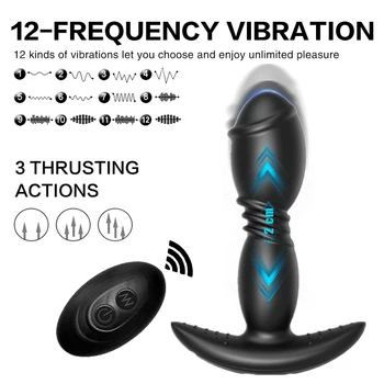 Anal Vibrator de Prostata Masturbatori Vibrații aparatul de Masaj Erotic pentru barbati Anal, Dop de Fund Dildo-uri de Control de la Distanță Jucarii Sexuale pentru Adulți