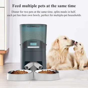 Automat Pet Feeder pentru Câini Pisici Distribuitor produse Alimentare 6 Masa 7L Parte Distribuție de Control de Alarmă Timer Programabil Recorder de Voce