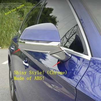 Lapetus Usi Laterale Oglinda Retrovizoare Benzi de Acoperire Trim Fit Pentru Audi Q5 2018 - 2020 ABS, Accesorii Auto Chrome / Aspect Fibra de Carbon
