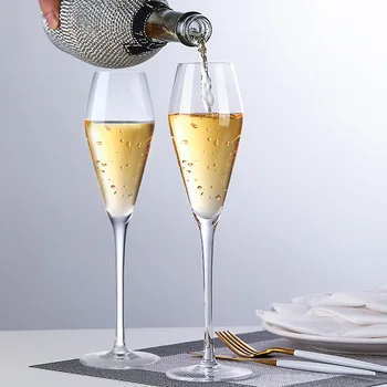 2 buc Cupă de Șampanie de Sticlă fără Plumb Vin Cristal de Sticlă Ceașcă Vin Dulce Sticlă de Vin Spumant Bar de Sticlă Nunta Familia Pahar