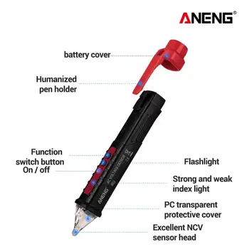 Non-contact AC Detector de Tensiune Tester Metru 12V-1000v Pen Electric cu Indicator LED Tensiune Metru Tester Pen Unelte Electrice
