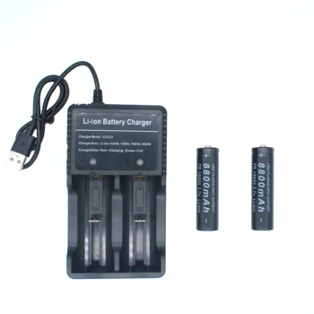 Li-ion 18650 baterias de litio linterna recargable 3.7 v 18650 bateria 8800mah para lalinterna+incarcator USB