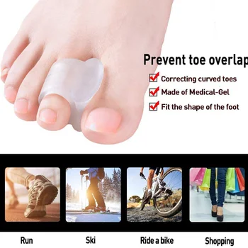 1 Pereche de Picioare de Silicon Inflamație la picior de Paza Picior de Îngrijire ortopedice Separatoare de Deget de la picior Deget de la Picior Separator de Corecție Pad Picior de Îngrijire Instrument