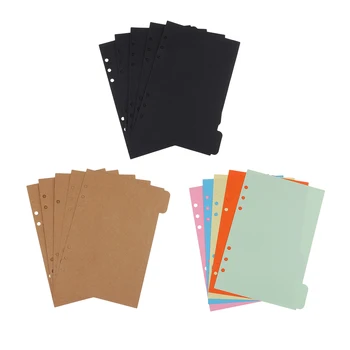 5 Bucăți Solide De Dimensiune A5 Hârtie Kraft File Planificator De Hârtie Notebook Album Divizor Index Pagina