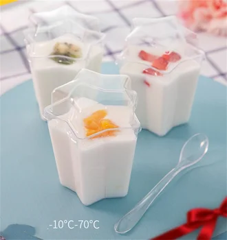 50pcs/lot 4.5 oz Plastic Clar Înghețată, Boluri de Desert Cupe de Flori Reutilizabile sau de Unică folosință Inghetata Titularul Parfaits Pahar