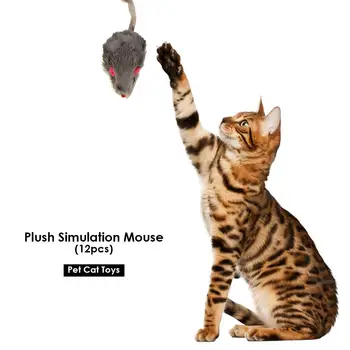 12buc/Set Amuzant Blana de Iepure Fals Mouse-ul Pisica animale de Companie Jucării Mini Amuzant Joc Jucarii Pentru Pisici Pisoi Accesorii pentru animale de Companie