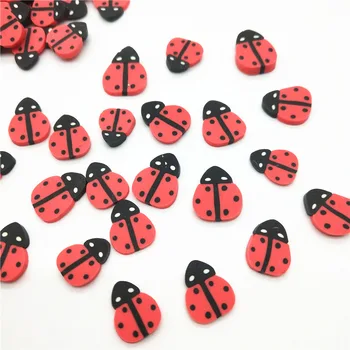 20g/Lot 1 cm Ladybird, Gărgăriță Lut Polimeric pentru Meserii din plastic klei Drăguț Mici Particule de Noroi Roșu cu Pete Negre