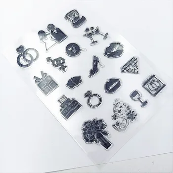 Fierbinte de vânzare inel cu Diamant transparent, clar ștampila / sigiliu de silicon cu role stamp DIY album album / carte de producție