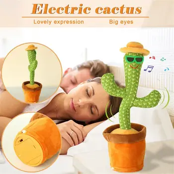 Dans cactus electronice jucărie de pluș moale de pluș păpușă cactus poate dansa și cânta vocal interactiv pentru copii jucarii educative