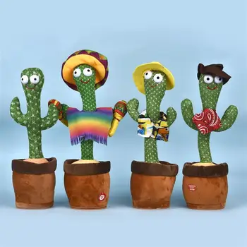 Dans cactus electronice jucărie de pluș moale de pluș păpușă cactus poate dansa și cânta vocal interactiv pentru copii jucarii educative