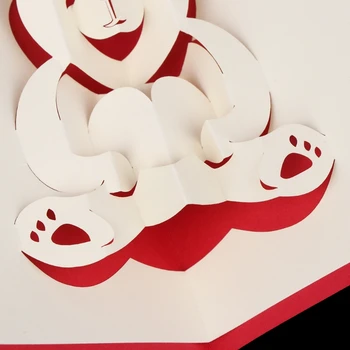 3D minunat Urs Felicitare Handmade Nunta Ziua de nastere Felicitare de Artizanat Arta