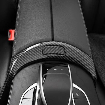Fibra de Carbon Mașină Consola centrala Cotiera Cutie Depozitare Butonul Capacului Ornamental pentru Mercedes Benz W205 X253 C Class GLC-2020