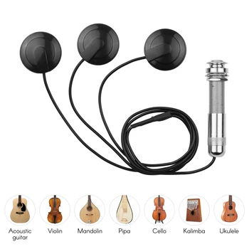 Adeziv Instrument de Preluare Chitara Acustica de Preluare Mini Traductor cu 1/4 Inch Conector pentru Vioara, Mandolina, Ukulele