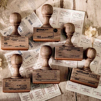 Mâner din lemn de Epocă Vechi de Bilete Serie de Timbru de Lemn Timbre de Cauciuc Pentru Scrapbooking Papetărie DIY Meșteșug Standard de Timbru