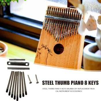 8 Taste Kalimba DIY Set Oțel Degetul mare Pian Litere Tastatură Kalimba DIY Inlocuire Instrument Muzical Accesorii