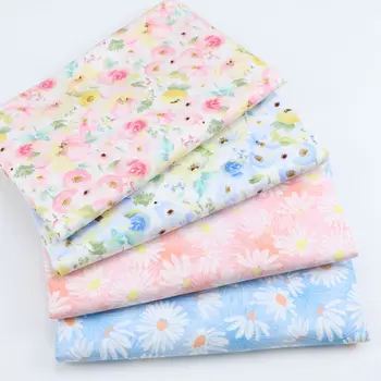 Țesături din bumbac, cu mici floral din bumbac țesături imprimate, frumos pastorală țesături cu motive florale, rochia copii pijamale, țesături de bumbac