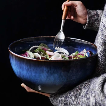 Latycodon grandiflorum acasă stil Japonez castron mare salata castron creative mare tăiței castron ceramic supa supa oală r