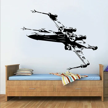 Model de desen animat nave Spațiale X-Wing Autocolant de Perete de Vinil Acasă Decor Camera Copilului Băieți Dormitor, loc de Joacă, Grădiniță Perete Decal Murală S265
