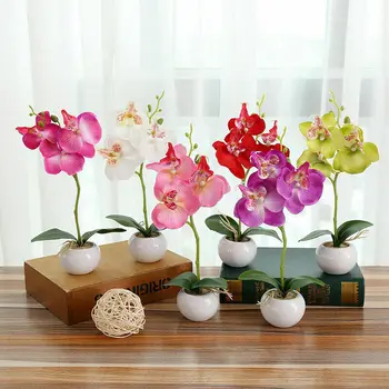1 buc 3 Capete/4 Artificiale Capete de Flori False Fluture Orhidee, Flori Pentru Grădină Acasă Petrecerea de Nunta Consumabile