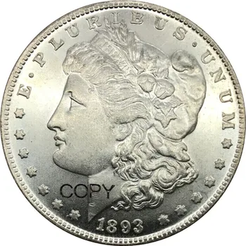Dezlegat Statele din America de 1 Dolar Morgan Dolari 1893 cupru si nichel Placat cu Argint Replica Copie Monede