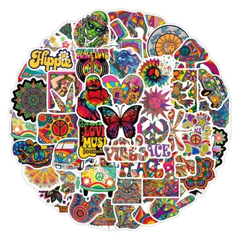 10/30/50pcs Colorate Psihedelice Hippies Dragoste și Pace Graffiti, Stickere Laptop Skateboard Valiza Rece Decalcomanii Autocolant Copil Jucărie