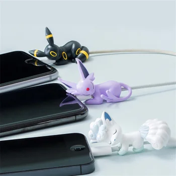 Fierbinte de Vânzare Mini Pokemon Moda Drăguț Pikachu Desene animate PVC Catarama USB Cablu de Încărcare Capac de Protecție Ajunul Vulpix Figura Jucarii Cadou