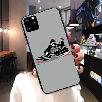 Adidasi Pantofi Negru Telefon Moale Caz Acoperire Pentru Iphone Se 2020 6 6s 7 8 Plus X Xs Max Xr 11 12 Pro Max Coque