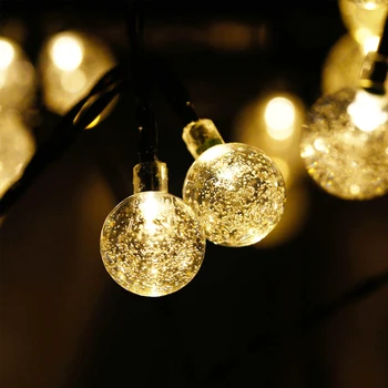 Lumini de basm glob de Cristal Lampă Solară LED-uri de Putere Șir Impermeabil în aer liber Lampa de Ghirlande Șir Grădină Nunta Holiday Home Decor
