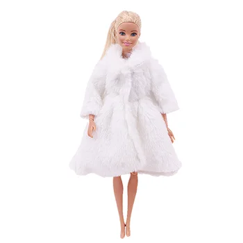 Barbie Rochie cu Maneca Lunga Moale Haină de Blană Topuri Rochie de Cald Iarna Casual Uzura De 12 țoli Barbie Haine Accesorios30cm Fete Jucarii