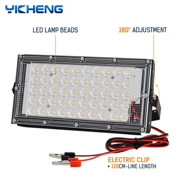 50W 100W LED Proiector DC12V Electric Clip LED lumina Reflectoarelor rezistent la apa IP65 LED-uri de iluminat de Urgență de Iluminat Exterior Pentru Camping