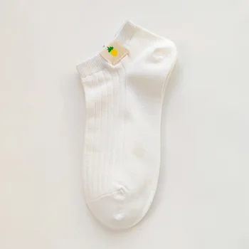 Ciorapi femei albe bumbac 100 fructe Invizibil Scurt Femeie Sudoare fată de vară pentru femei șosete glezna scăzut de sex feminin Invizibil Kawaii Sox