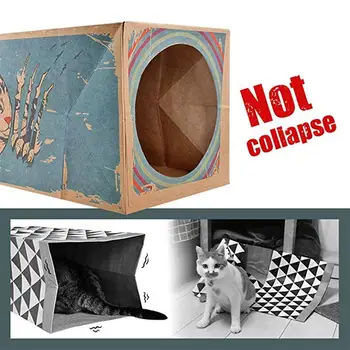 Amuzant Pisica Tunel Toy Pliabil Găuri Pisoi Hârtie Kraft Tunel Pestera Ascunde și de a Căuta Jucării pentru Pisici Pet Consumabile Interactive Jucarii Pisica