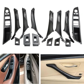 LHD RHD Usi de Interior din Fibra de Carbon Trageți Mânerul Geamului Panou Set pentru BMW Seria 5 F10 F11, F18 520i 523i 525i 528i 535i