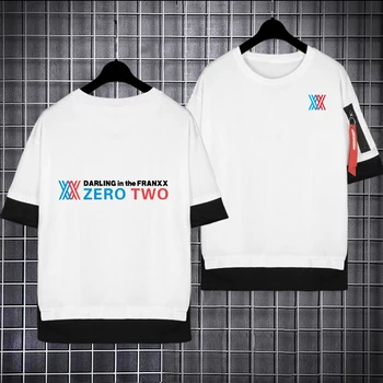 Anime Dragă în Franxx Pierde T shirt Zero Doi 02 Cosplay Fals Două piese tricou de vara tricou supradimensionat topuri tricouri