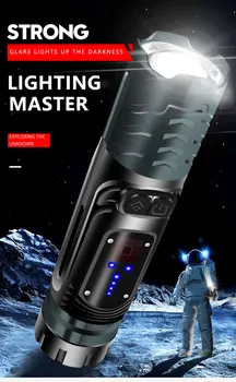 Noua Lanternă Tactică XHP99+COB LED Lanterna Lanterna USB cu Fereastra Ciocan Reîncărcabilă Lanterna LED rezistent la apa Lanterna