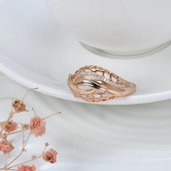 Kinel Nou Neobișnuit 585 Aur roz Natural Zircon Ring Moda Geometrie Cruce Inele pentru Femei Vintage Bijuterii de Nunta