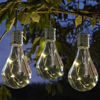 Rezistent la apa Solar Rotativ de Grădină în aer liber Camping Agățat de Lumină LED-uri Bec