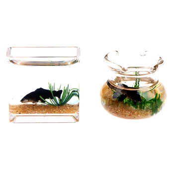 1 buc casă de Păpuși în Miniatură acvariu DIY Rășină Transparentă Carasi Tanc in Miniatura Decor Pretinde Joc Jucarii Pentru casă de Păpuși Decor