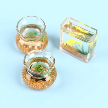 1 buc casă de Păpuși în Miniatură acvariu DIY Rășină Transparentă Carasi Tanc in Miniatura Decor Pretinde Joc Jucarii Pentru casă de Păpuși Decor