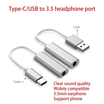 2021 Noul USB type-C La Stereo de 3,5 mm Jack Căști Cablu Adaptor placa de Sunet Externa