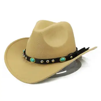 Capace De Moda Nit Roll-Up Margine Largă De Vest Cowboy Pălărie Cowgirl Sombrero Jazz Capac