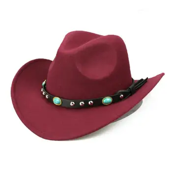 Capace De Moda Nit Roll-Up Margine Largă De Vest Cowboy Pălărie Cowgirl Sombrero Jazz Capac