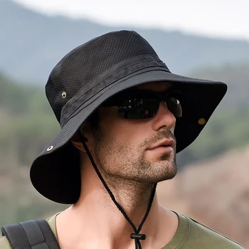 Bărbați Găleată Pălărie de Pescuit Pălărie de Soare de Vară Pălărie de Protecție Anti-UV Pălărie Bărbați Pescar Pălărie Parasolar Respirabil Rapid Uscat