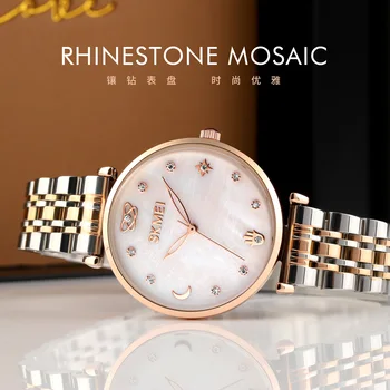 Noua Moda Cuarț Femei Ceas SKMEI Brand Doamnelor Analog Cuarț Ceas de mână cu Diamant de Lux Inoxidabil rezistent la apa Ceasul 1800