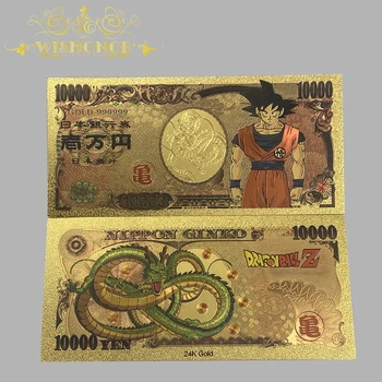 Moda Populare Colecție Cadou Nou desen Animat Japonez Bancnotelor în aur de 24k Carduri de Plastic Anime bancnote