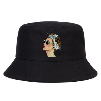 Vara Vogue Print Doamna Casual Pălărie Femei Bărbați Panama Găleată Cu Capac Design Plat Vizorul Harajuku Streetwear Pălărie De Pescar